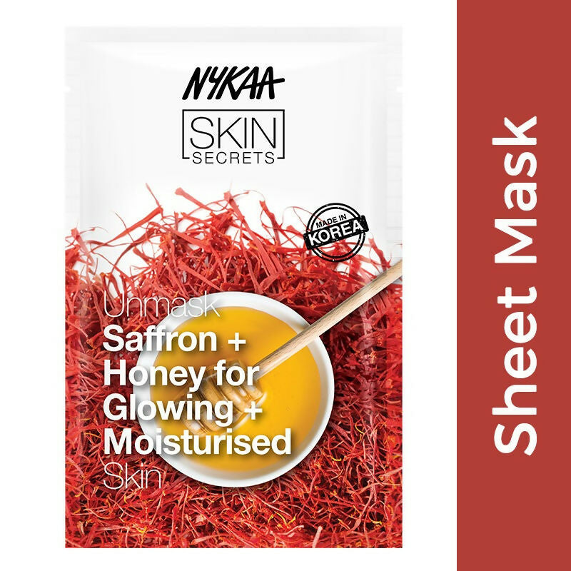 Nykaa Skin Secrets Indian Rituals Saffron + Honey Sheet Mask For Glowing & Moisturised Skin - Swadesiicart