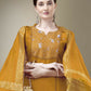 Jyoti Fashion Women's Yellow Cotton Blend Embroidery & Fancy Lace work Kurta with Trouser & Dupatta | Swadesiicart