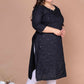 Miravan Women's Plus Size Black Mirror Work Embroidered Pakistani Straight Kurti - Swadesiicart