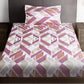 Story@home Arena Pink & White Geometric Printed 180 TC Bedsheet & Pillow Covers - Swadesiicart
