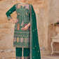 Anaita Green Vichitra Silk Readymade Suit with Embroidery & Lace Work