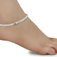 AanyaCentric Gold-Polished Mangalsutra Pendant Earring Set & Silver Plated Anklet