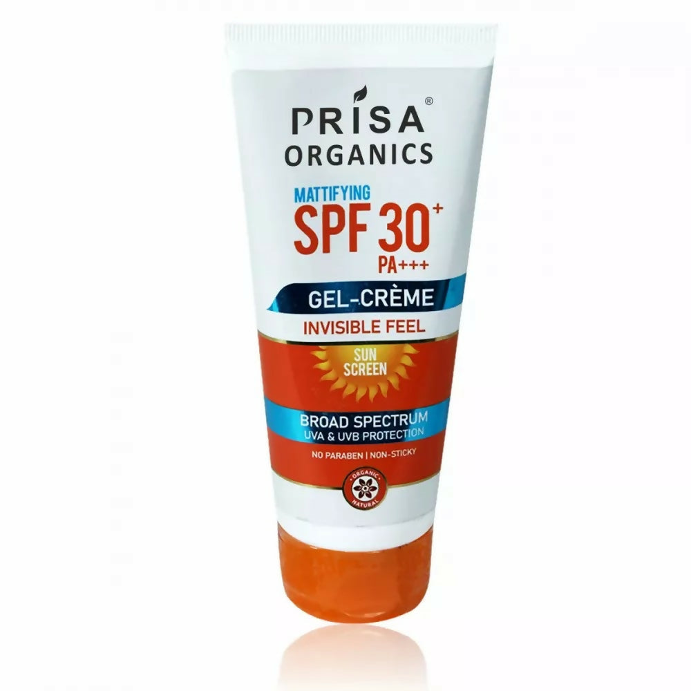 Prisa Organics Mattifying Sun Screen SPF 30 PA+++ Invisible Feel Gel Cream - Swadesiicart