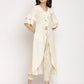 Ahalyaa Women Off White Layered Kurta With Trousers | Swadesiicart
