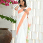 Beatitude White Cotton Handloom Saree