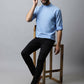 Even Apparels sky Blue Color Pure Cotton Men's Kurta With Side Placket (MMS503) | Swadesiicart
