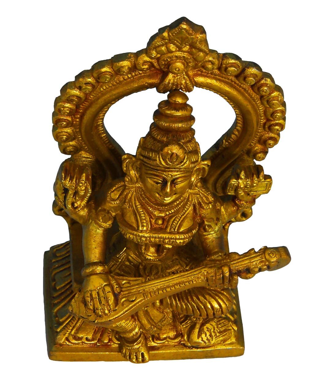 Raj Bharatahm Brass Goddess Saraswati Statue - Swadesiicart