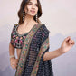 Black Georgette Bandhani Printed,Embroidery Work Saree - Surkhi