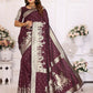 Anaita Dark Brown kochi Silk With Bandhej Weaving Saree With Blouse