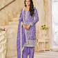 Anaita Purple Organza Crush Stitched Suit with Embroidery Work