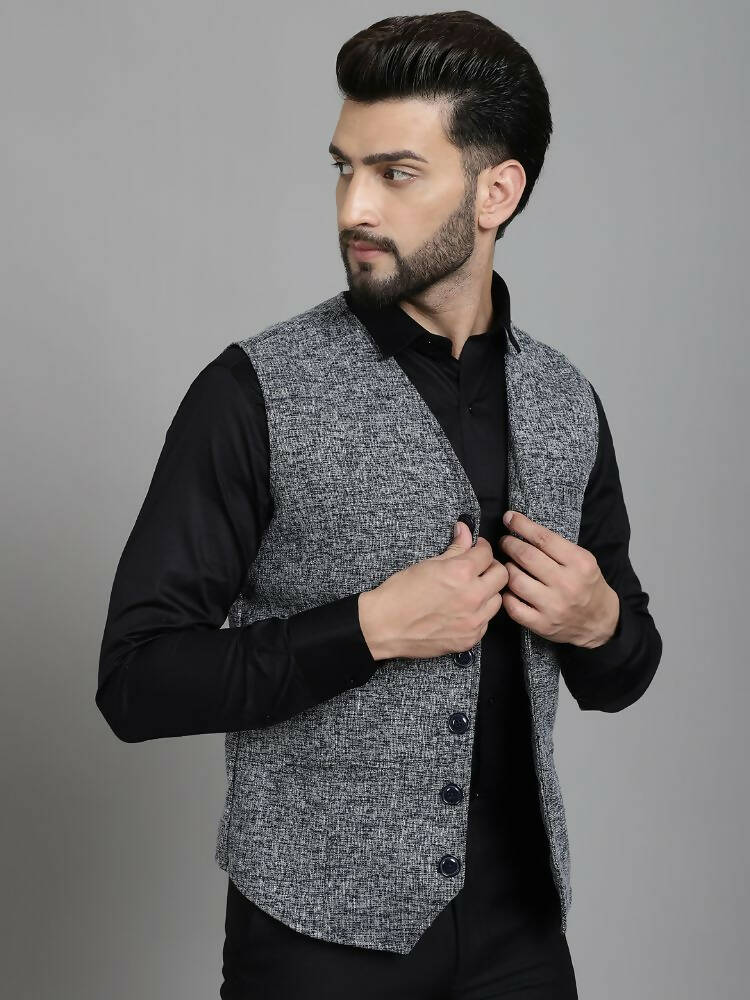 Even Apparels Solid Waistcoat - Blue | Swadesiicart