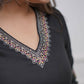 The52 Black Women's Beautiful Viscose Silk Fabric Embroidered Work Straight Kurta Pant and Dupatta Set - Swadesiicart
