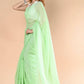 Very Much Indian Designer Pure Cotton Saree With All Over Linear Stripes - Fern Green | Swadesiicart