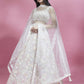 House of Panchhi Cream Net heavy Sequinse embroidery Lehenga choli & Dupatta | Swadesiicart