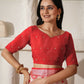Shree Shyam Fashion Linen Cotton Red & White Saree