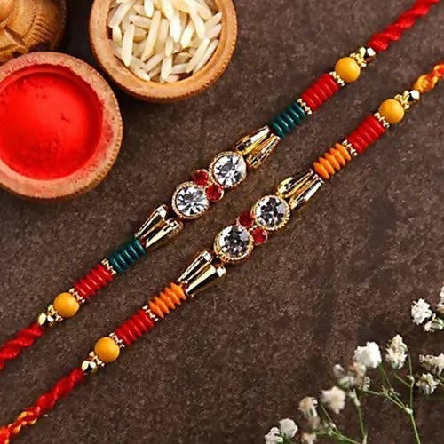 American Diamond Rakhi Set & Dairy Milk Chocolates