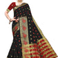 Vamika Banarasi Jaquard Black Weaving Saree | Swadesiicart