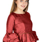Aastha Fashion Women's Maroon Art Silk Bell Sleeves attire with Poly Cotton Lining Blouse