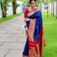 DEIANA'S Beautiful Designer Golden zari Soft Lichi Silk Saree - Blue - Swadesiicart
