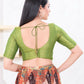 Joban Fashion Green Tissue Elbow Sleeveless Back Open Blouse - Swadesiicart