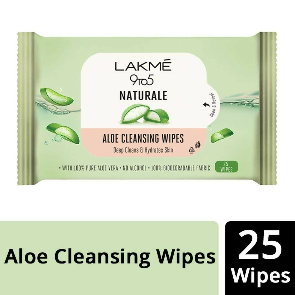 Lakme 9to5 Natural Aloe Cleansing Wipes - Swadesiicart