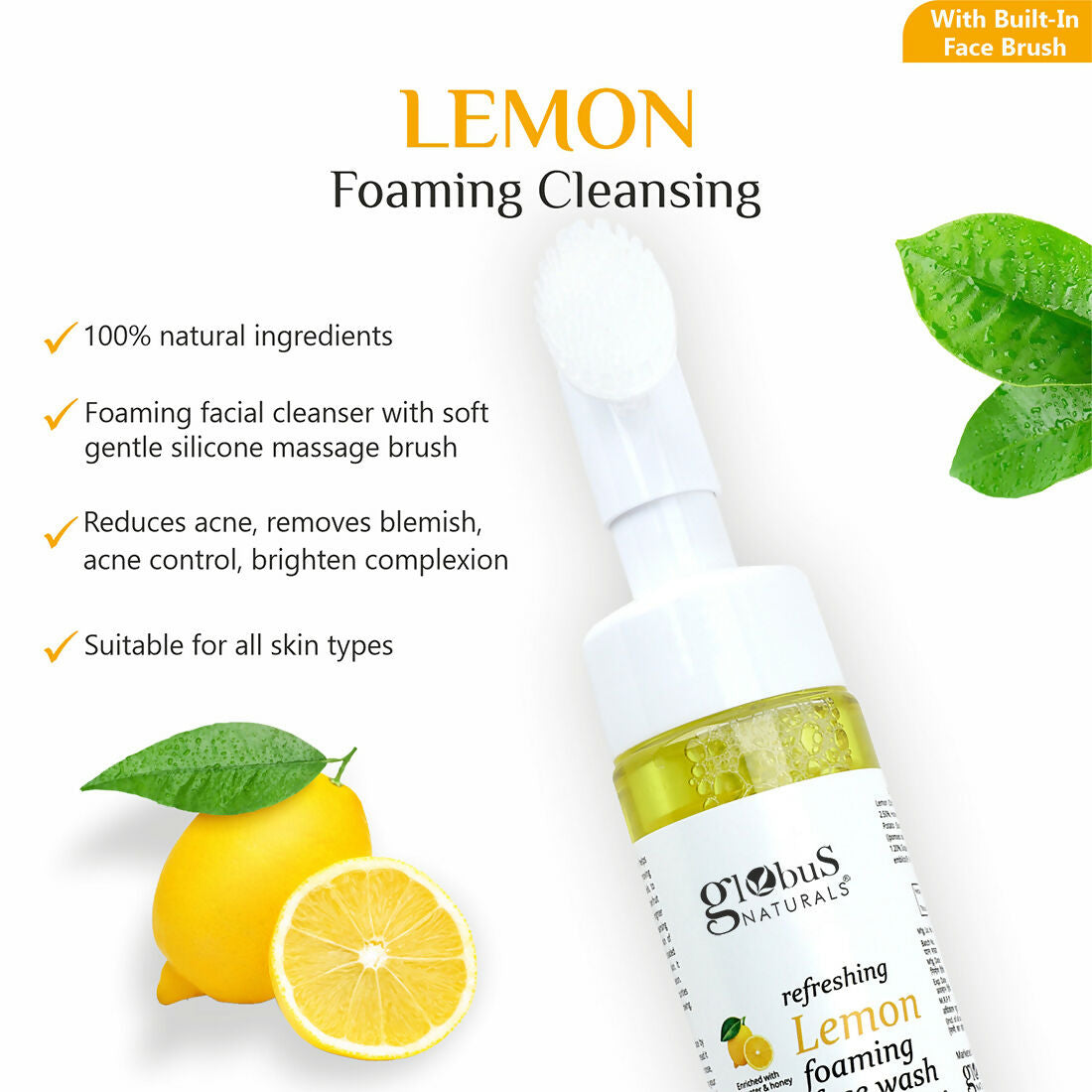 Globus Naturals Brush Lemon Face wash | Swadesiicart