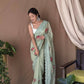 Vamsee Fana Green Georgette Silk Saree - Swadesiicart