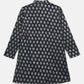 Ahalyaa Navy Blue Poly Rayon Silver Foil Print Kids Kurta Churidar Set For Boys | Swadesiicart