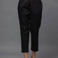 Juniper Women's Black Solid Straight Slim Pant | Swadesiicart