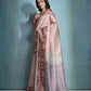 Vishnu Weaves Women's Chiku Cotton Silk Zari Woven Saree with Blouse - Swadesiicart