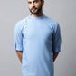 Even Apparels sky Blue Color Pure Cotton Men's Kurta With Side Placket (MMS503) | Swadesiicart