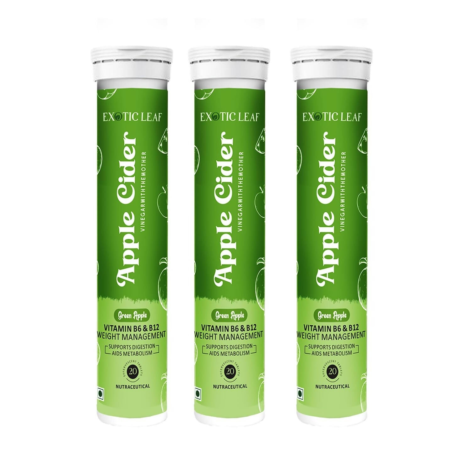Exotic Leaf Green Apple Cider Vinegar Tablets - Swadesiicart