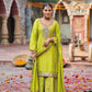 Anaita Lime Yellow Premium Embroidery Dhaga Sequin Work Ready Made Suit