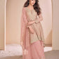 Anaita Peach Georgette Readymade Suit with Codding Dori & Sequence Work