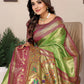 Aastha Fashion Pista Tissue Silk Weaving Saree