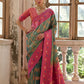Vishnu Weaves Women's Rama Banarasi Silk Zari Woven Saree with Blouse - Swadesiicart