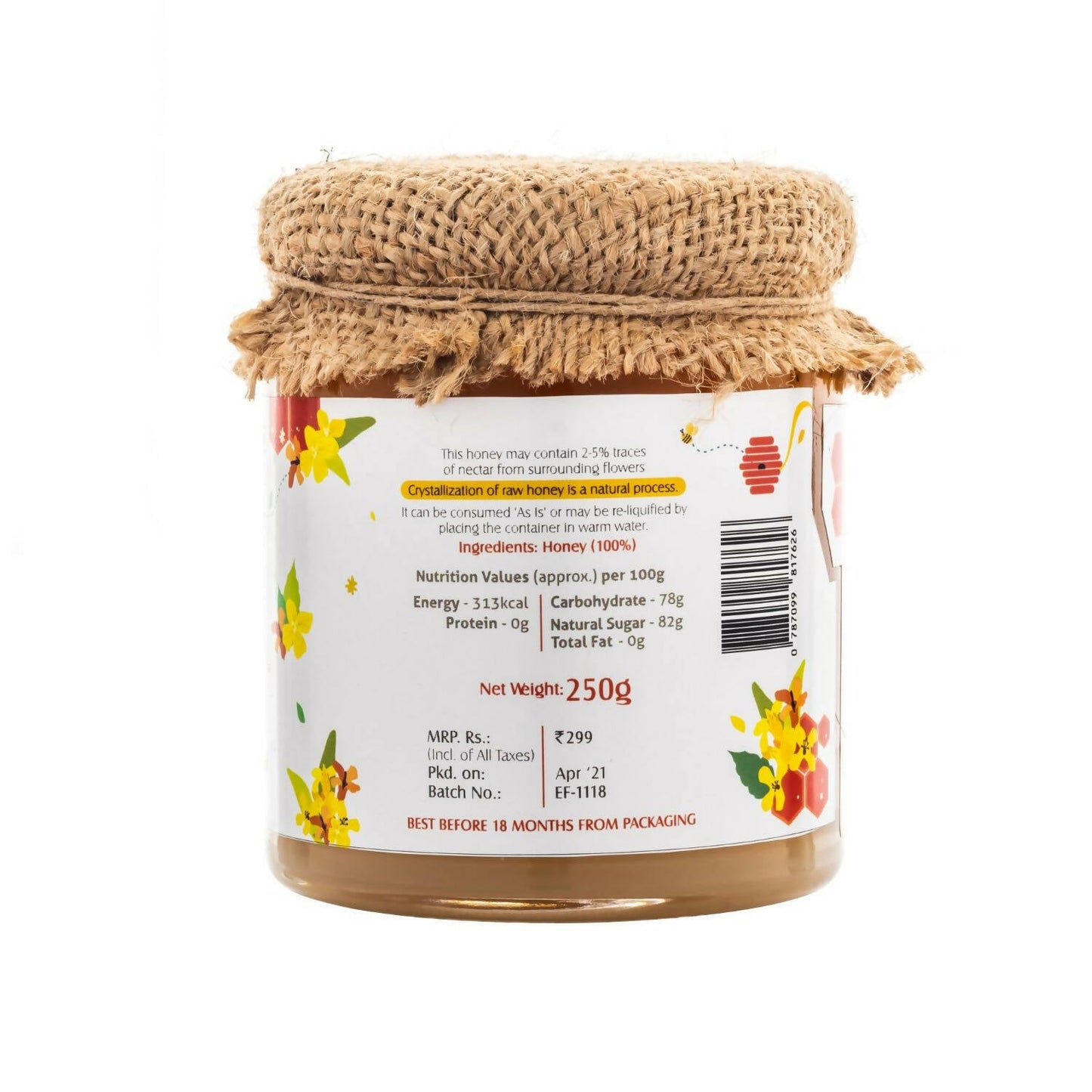 HoneyVeda Premium Raw Mustard Honey - Swadesiicart