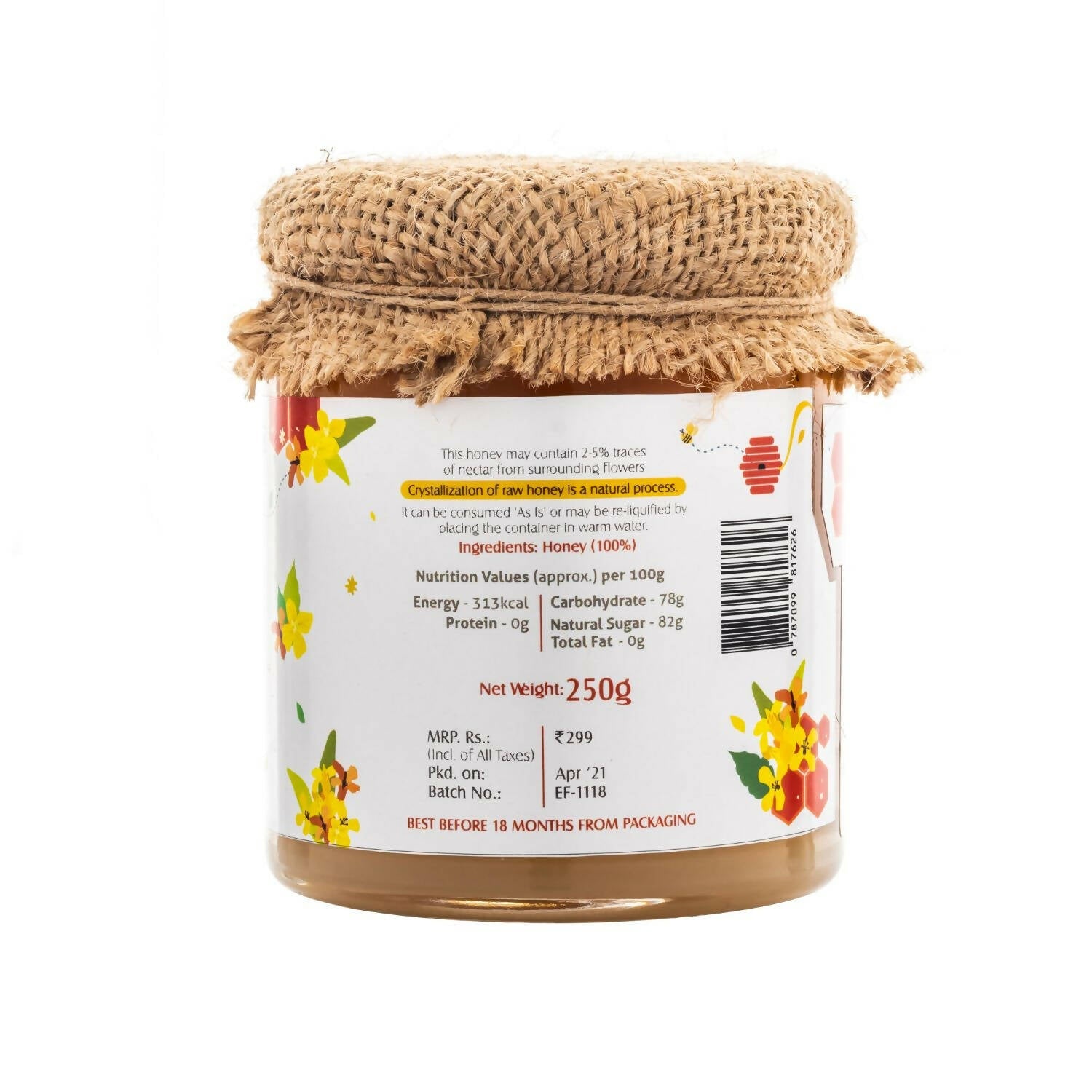 HoneyVeda Premium Raw Mustard Honey - Swadesiicart