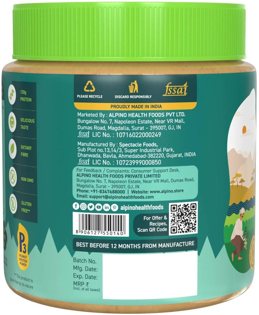 Alpino Organic Natural Peanut Butter Crunch - Swadesiicart