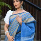 Beatitude Blue Cotton Handloom Saree