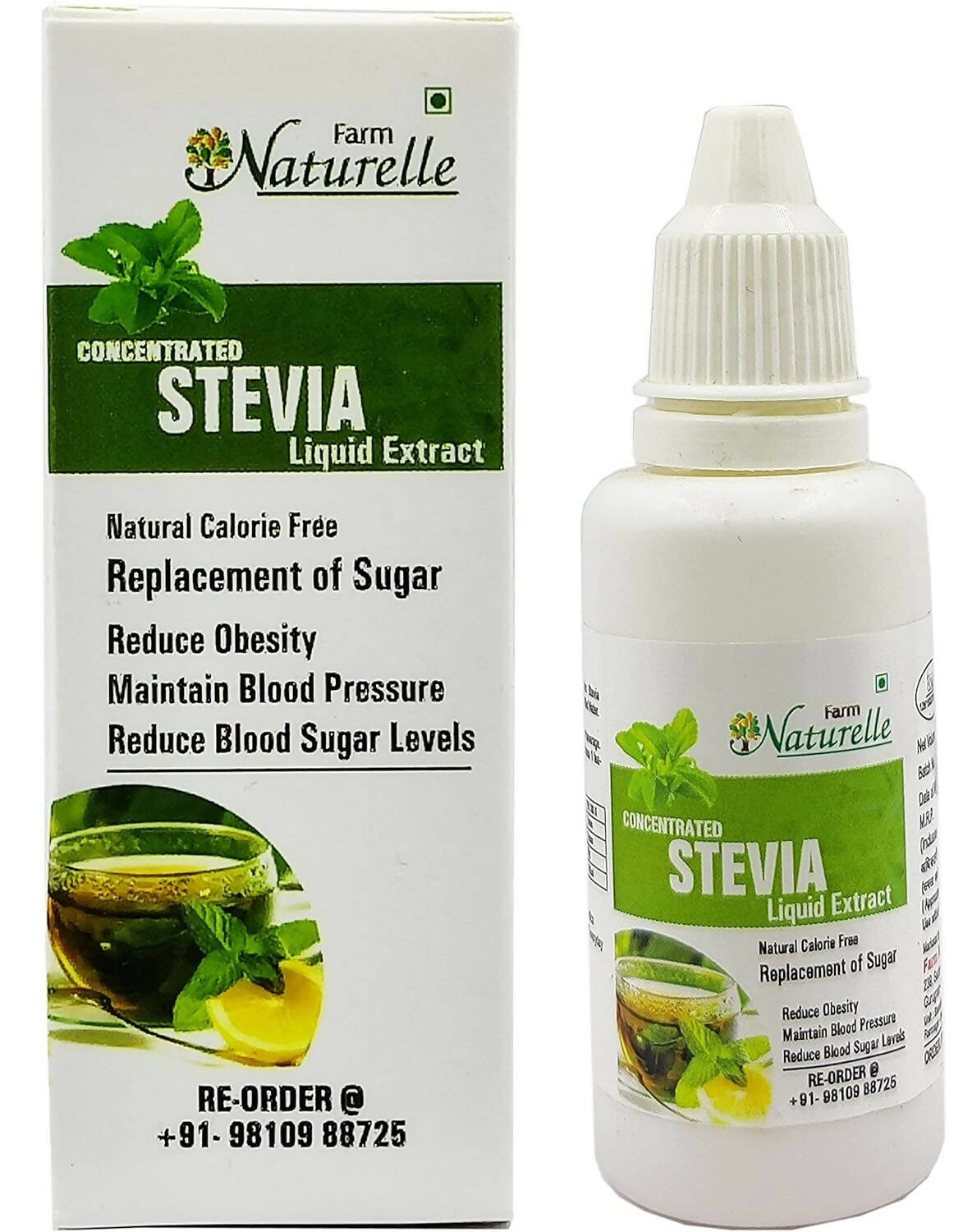 Farm Naturelle Concentrated Stevia Extract Liquid Drops - Swadesiicart
