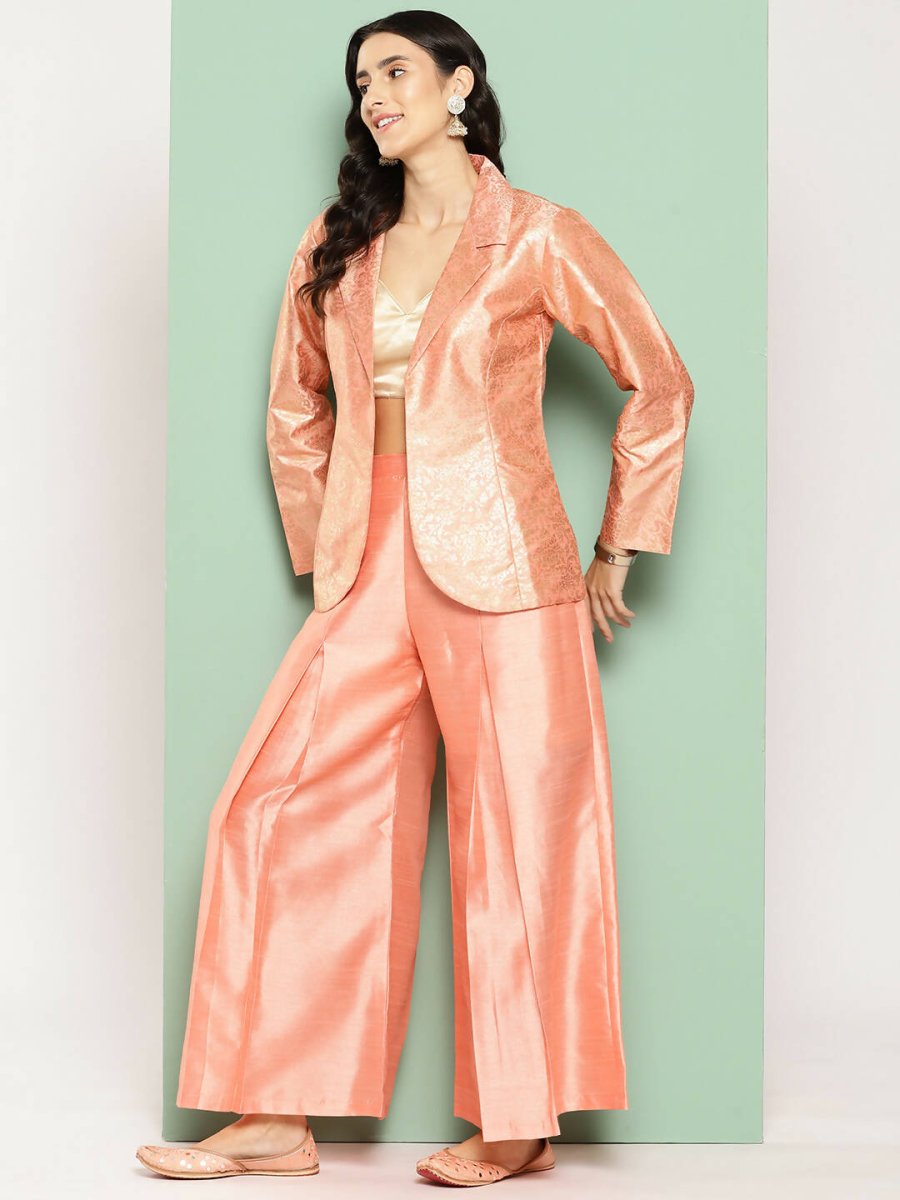 Ahalyaa Women's Traditional Wear Co-ods - Peach | Swadesiicart