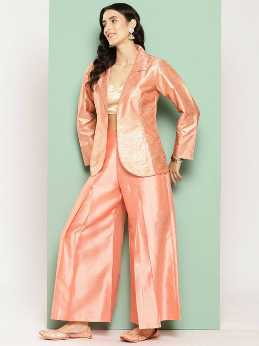 Ahalyaa Women's Traditional Wear Co-ods - Peach | Swadesiicart