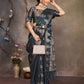Joban Fashion Teal Blue Woven Jacquard Banarasi Silk Sarees | Swadesiicart