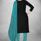 Black Cotton Printed Unstitched Dress Material - Amara