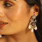 Nuyug 22K Gold Plated Ruby Grace Earrings | Swadesiicart