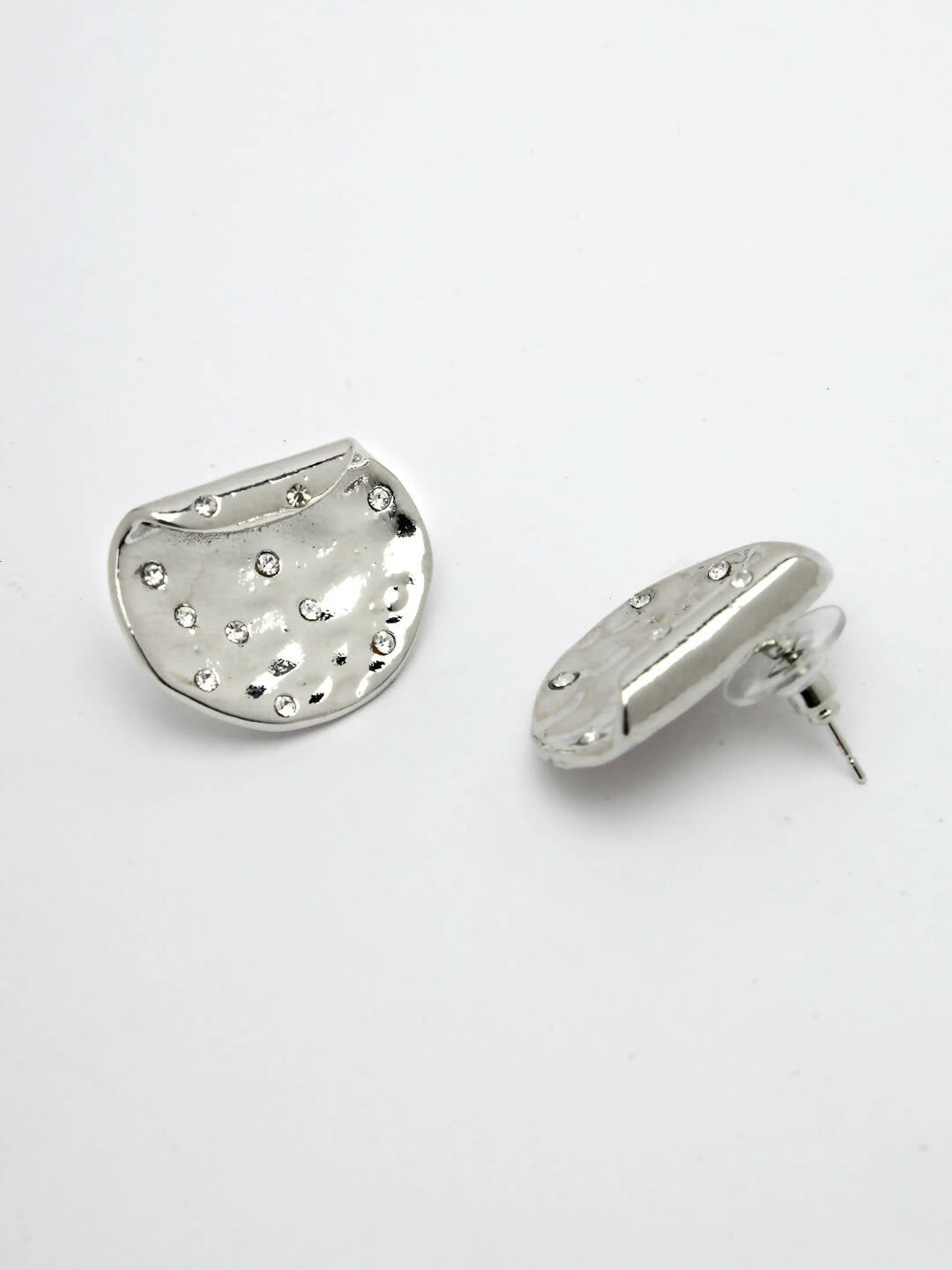 NVR Women Silver-Plated Contemporary Studs Earrings - Swadesiicart