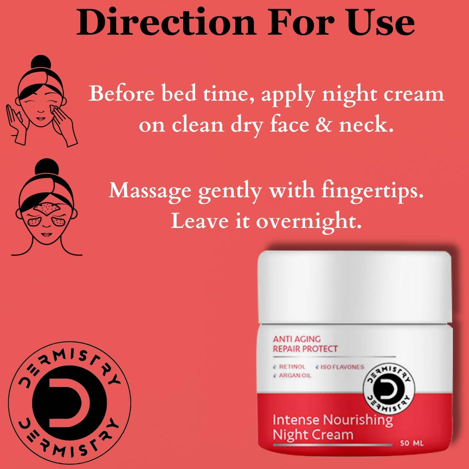 Dermistry Anti Aging Intense Nourishing Night Cream & Instant Intense Face Mask - Swadesiicart