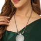 NVR Women's Elegant Silver Oxidised Brass Necklace | Swadesiicart