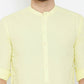 Even Apparels Yellow Color Band Collar Pure Cotton Men's Kurta | Swadesiicart